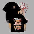 Cailivia Chaos Face Graphic Oversized T-Shirt – Black Streetwear Edition